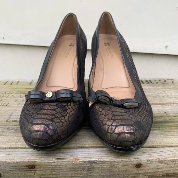 Naturalizer Maizie 11 Wide bronze/black snakeskin heels - Picture 4 of 8